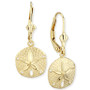 Sand Dollar Drop Earrings in 14k Gold