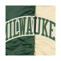 Women's Hunter Green, Cream Milwaukee Bucks Split Colorblock Satin Full-Snap Varsity Jacket