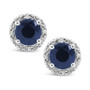 Sapphire (1-1/5 ct. t.w.) and Diamond Accent Stud Earrings in Sterling Silver