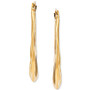 Swirl Oval Hoop Earrings in 14k Gold