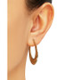 Swirl Oval Hoop Earrings in 14k Gold