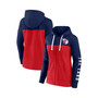 Women's Branded Navy, Red Cleveland Guardians Take The Field Colorblocked Hoodie Full-Zip Jacket