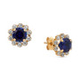 Lab-Created Sapphire (1-1/5 ct. tw.) & Lab-Created White Sapphire (5/8 ct. t.w.) Halo Stud Earrings in 14k Gold