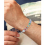 Diamond Accent PRIDE Beaded Bracelet in Sterling Silver