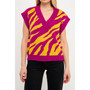 Women's Zebra Striped Sweater Vest