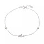 Cubic Zirconia "Love" Ankle Bracelet in Sterling Silver or Two Tone Sterling Silver & 18K Gold-Plated Sterling Silver