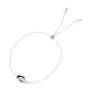 Cubic Zirconia & Black Enamel Penguin Bolo Bracelet