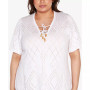 Black Label Plus Size Short Sleeve Pointelle Sweater