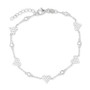 Cubic Zirconia Heart Cluster Chain Bracelet