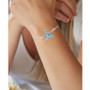 Lab-Created Blue Opal Starfish Bolo Bracelet in Sterling Silver
