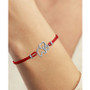 Diamond Accent Elephant Red Cord Bracelet in Sterling Silver