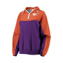 Women's Purple Clemson Tigers Chevron Swishy Quarter-Zip Hoodie Jacket