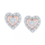 Diamond Heart Earrings (1/10 ct. t.w.) in Sterling Silver or Sterling Silver & 14k Rose Gold-Plate