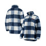 Women's Navy, White Washington Capitals Plaid Sherpa Quarter-Zip Jacket