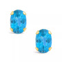 Gemstone Stud Earrings in 10k Yellow Gold