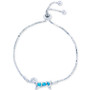 Lab-Created Blue Opal Dog Bolo Bracelet in Sterling Silver