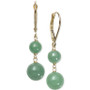 Dyed Jade  (6 & 8mm) Beaded Drop Earrings in 14k Gold