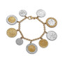 Vermeil Bracelet, Lira Coins Charm Bracelet