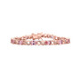9CT Simulated Sapphire Ruby Morganite Emerald Tourmaline Cubic Zirconia Clear Blue Pink Green Red AAA Oval CZ Symbol Infinity Milgrain Tennis Bracelet For Women