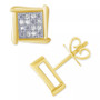 Diamond Accent Square Stud Earrings in 10k White, Yellow or Rose Gold