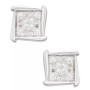 Diamond Accent Square Stud Earrings in 10k White, Yellow or Rose Gold