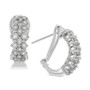 Diamond Cluster Hoop Earrings (1/2 ct. t.w.) in Sterling Silver
