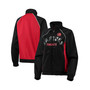 Women's Black, Red Toronto Raptors Backfield Raglan Full-Zip Track Jacket
