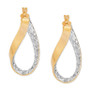 Textured Twist Hoop Earrings in 10k Gold & Rhodium-Plate