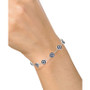 Lab-Created Sapphire (2-3/8 ct. t.w.) & Lab-Created White Sapphire (1/3 ct. t.w.) Cluster Bracelet in Sterling Silver