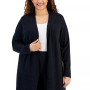 Plus Size Textured Open-Front Cardigan, Created for Macy's