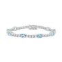 Citrine (6 ct. t.w.) & White Topaz (4 ct. t.w.) Link Bracelet in Sterling Silver