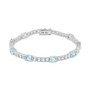 Citrine (6 ct. t.w.) & White Topaz (4 ct. t.w.) Link Bracelet in Sterling Silver