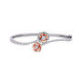 Created White Sapphire (1 1/2 ct. t.w.) Rose Swirl Bangle in Two-Tone Sterling Silver