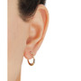 2-Pc. Set Cubic Zirconia Stud & Textured Hoop Earrings in 10k Gold