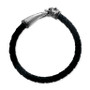 EFFY® Men's Leather Panther Bracelet in Sterling Silver
