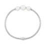 Cultured Freshwater Pearl (7-9mm) Bangle Bracelet in Sterling Silver