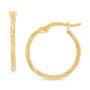 Twisted Textured Small Round Hoop Earrings in 14k Gold, 3/4"