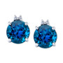 Blue Topaz (3-3/4 ct. t.w.) & Diamond Accent Stud Earrings in Sterling Silver