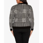 Black Label Plus Size Houndstooth Puff Sleeve Sweater