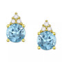Gemstone & Diamond Accent Stud Earrings
