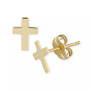 Flat Cross Stud Earrings in 14k White, Yellow or Rose Gold