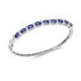Tanzanite (4 ct. t.w.) & Diamond (1/10 ct. t.w.) Bangle Bracelet in Sterling Silver