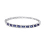 Tanzanite (4 ct. t.w.) & Diamond (1/10 ct. t.w.) Bangle Bracelet in Sterling Silver