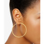 14k Gold Earrings, Large Polished Hoop, 2-1/4 inches