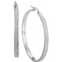 Glitter Hoop Earrings in Sterling Silver
