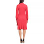 Women's Ruffled Crossover-Skirt Sweater Dress