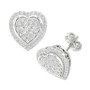 Diamond Heart Cluster Stud Earrings (1/2 ct. t.w.) in Sterling Silver