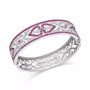 Sterling Silver Bracelet, Ruby (3-1/2 ct. t.w.) and Diamond (1/4 ct. t.w.) Heart Bangle (Also Available in Sapphire)