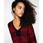 Women's Plaid V-Neck Drop-Shoulder Sweater, Created for Macy's