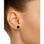 Cultured Freshwater Pearl & Diamond Accent Stud Earrings in Sterling Silver (Also in Onyx, Labradorite &Turquoise)